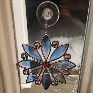 Elegant Blue Stained Glass Ornament